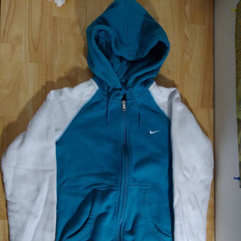 Vintage Nike Color Block Zipper Hoodie Sweatshirt